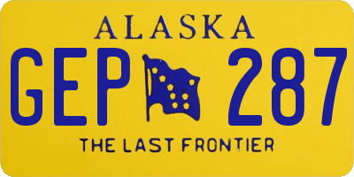 AK license plate GEP287