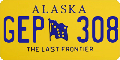 AK license plate GEP308