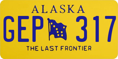 AK license plate GEP317
