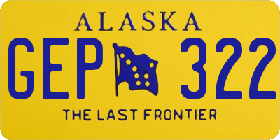 AK license plate GEP322