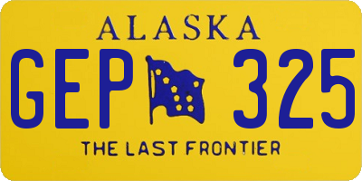 AK license plate GEP325