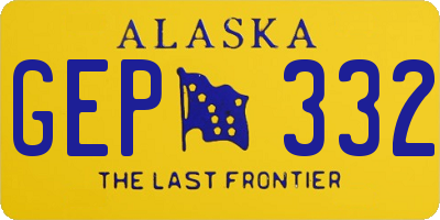 AK license plate GEP332