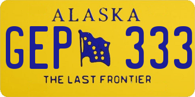 AK license plate GEP333