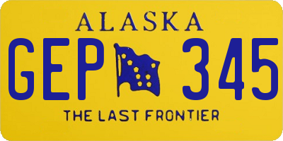 AK license plate GEP345