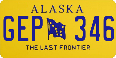 AK license plate GEP346