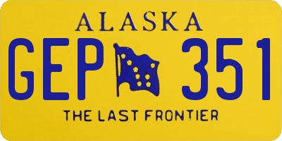 AK license plate GEP351