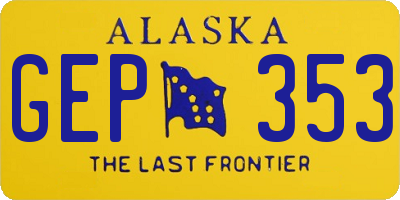 AK license plate GEP353