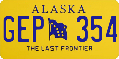 AK license plate GEP354