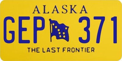 AK license plate GEP371