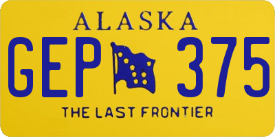AK license plate GEP375