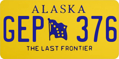 AK license plate GEP376