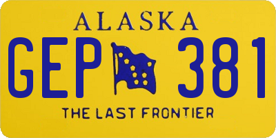 AK license plate GEP381