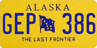 AK license plate GEP386