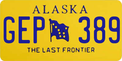 AK license plate GEP389