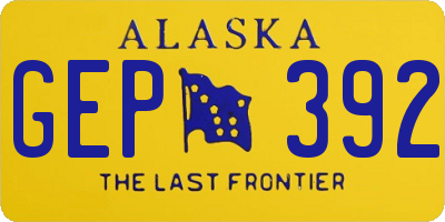 AK license plate GEP392