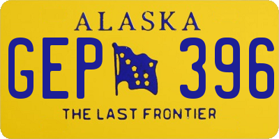 AK license plate GEP396