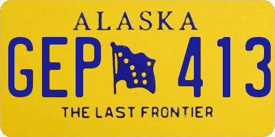 AK license plate GEP413