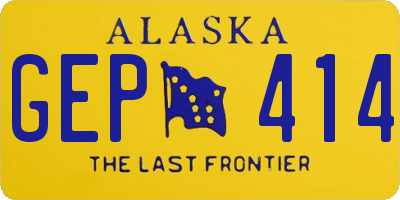 AK license plate GEP414