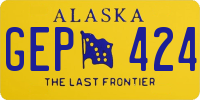AK license plate GEP424