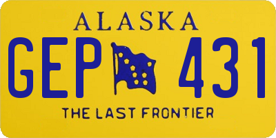AK license plate GEP431