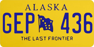 AK license plate GEP436