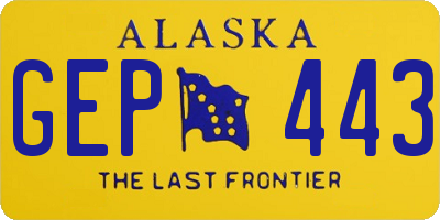 AK license plate GEP443
