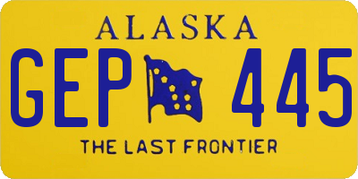 AK license plate GEP445