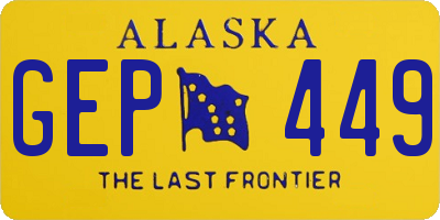 AK license plate GEP449