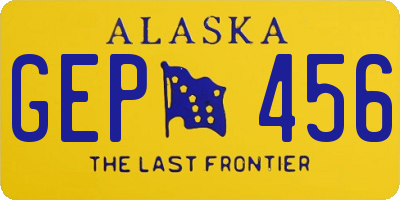 AK license plate GEP456
