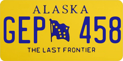 AK license plate GEP458