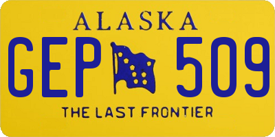 AK license plate GEP509