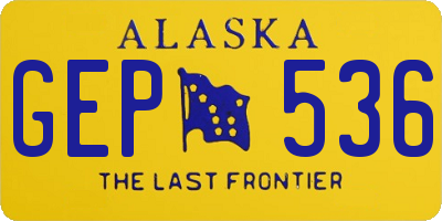 AK license plate GEP536