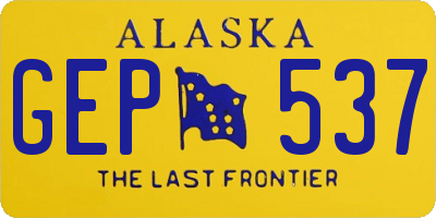 AK license plate GEP537
