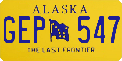AK license plate GEP547