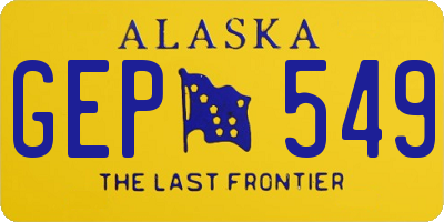 AK license plate GEP549