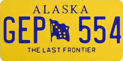 AK license plate GEP554