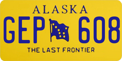 AK license plate GEP608