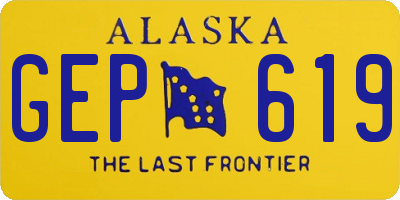 AK license plate GEP619