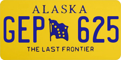 AK license plate GEP625