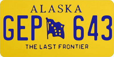 AK license plate GEP643