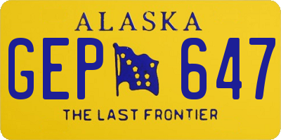 AK license plate GEP647