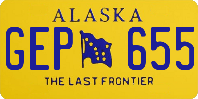 AK license plate GEP655