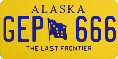 AK license plate GEP666