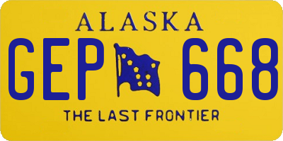 AK license plate GEP668