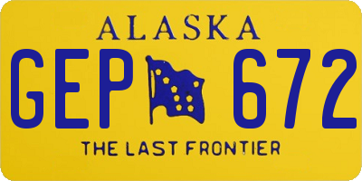AK license plate GEP672