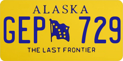 AK license plate GEP729