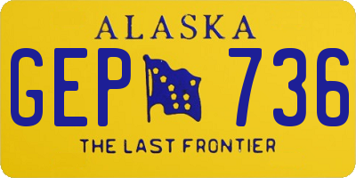 AK license plate GEP736