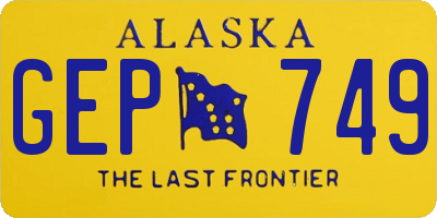 AK license plate GEP749