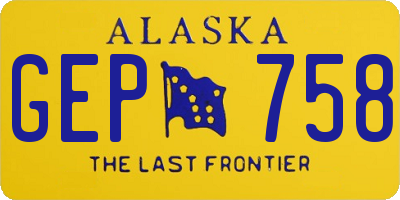 AK license plate GEP758