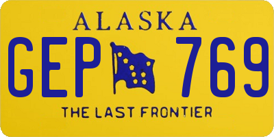 AK license plate GEP769